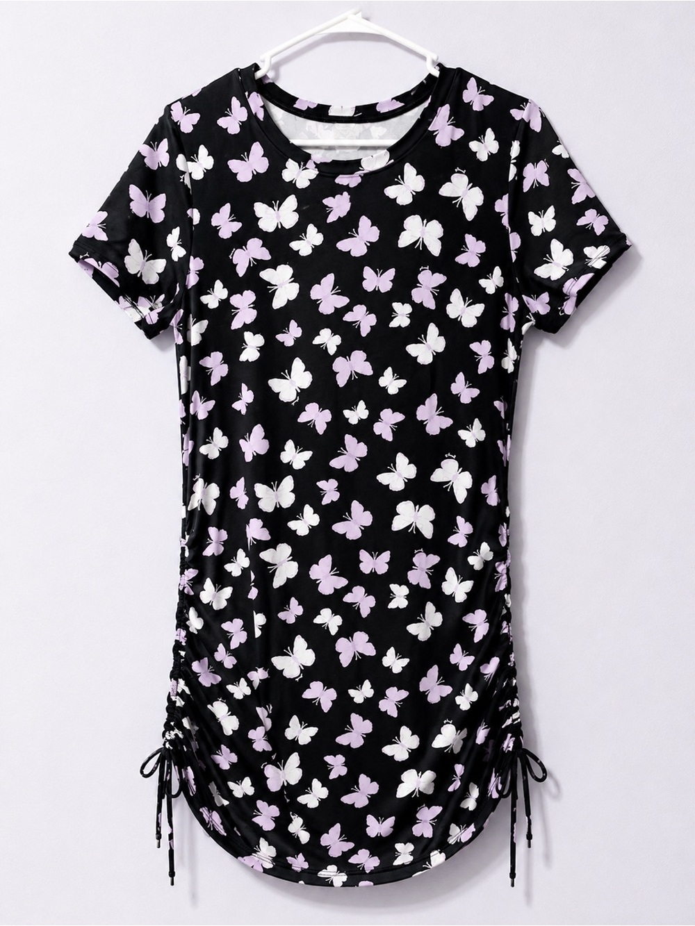 PINK Victoria's Secret Black Mini Dress with Lavender & White Butterflies